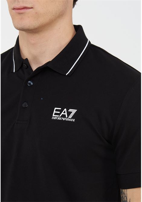 Polo Core Identity in piquet di cotone stretch Black EA7 | 8NPF16 PJVUZ1200