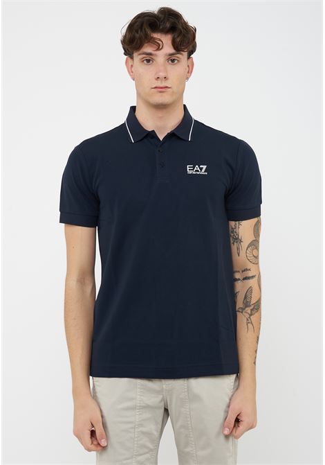 Polo Core Identity in piquet di cotone stretch Blue EA7 | 8NPF16 PJVUZ1562