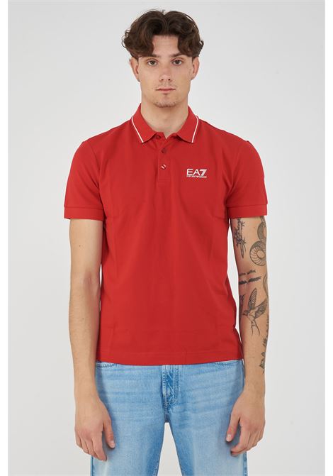Polo Core Identity in piquet di cotone stretch Rosso EA7 | 8NPF16 PJVUZU5072