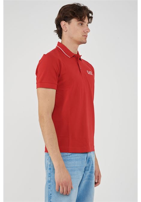 Polo Core Identity in piquet di cotone stretch Rosso EA7 | 8NPF16 PJVUZU5072