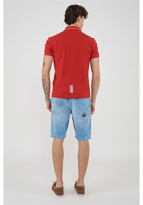 Polo Core Identity in piquet di cotone stretch Rosso EA7 | 8NPF16 PJVUZU5072