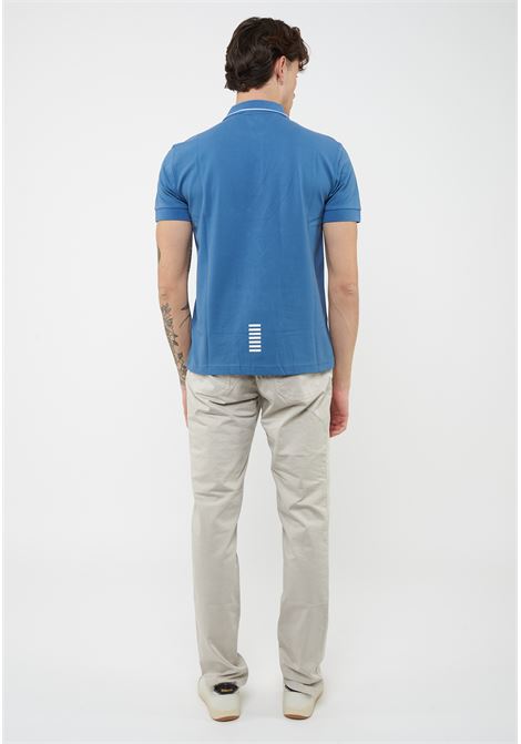 Polo Core Identity in piquet di cotone stretch Blue Horizone EA7 | 8NPF16 PJVUZUB064