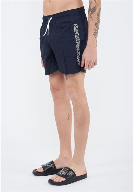 Costume shorts ricamo logo impunturato Blue Emporio Armani | EM000583 AF20425UB102