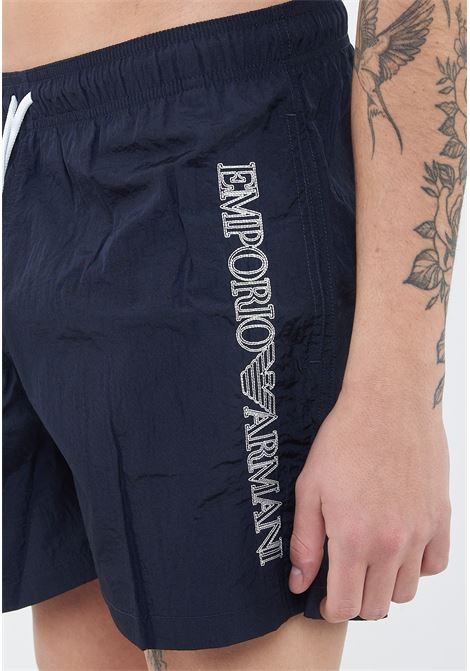 Costume shorts ricamo logo impunturato Blue Emporio Armani | EM000583 AF20425UB102