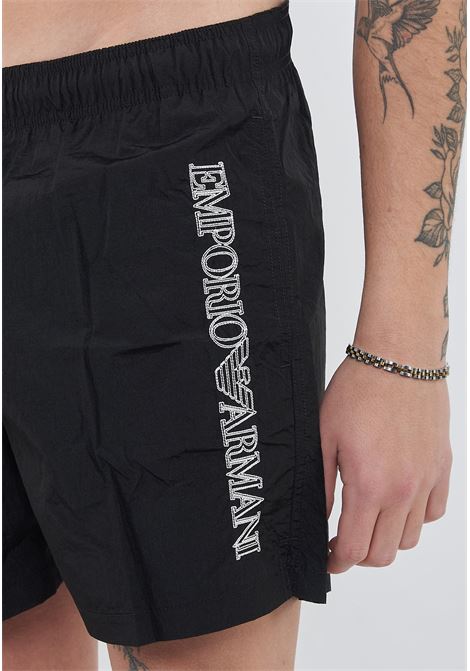Costume shorts ricamo logo impunturato Black Emporio Armani | EM000583 AF20425UC0001