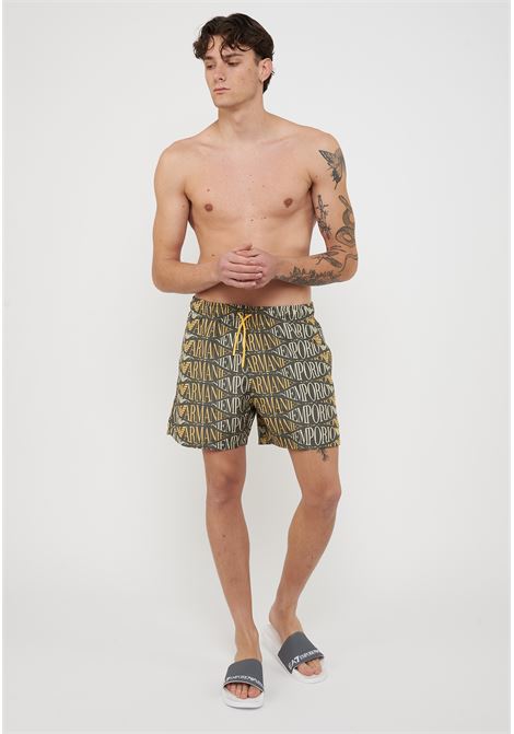 Costume shorts Macro logo all over Olive Emporio Armani | EM000583 AF20442F7049