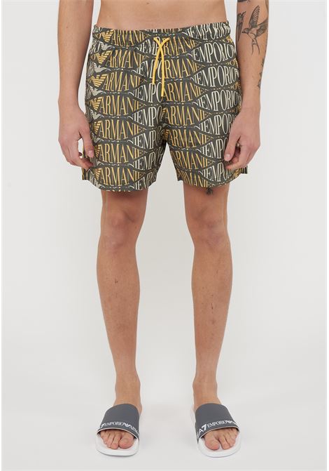 Costume shorts Macro logo all over Olive Emporio Armani | EM000583 AF20442F7049