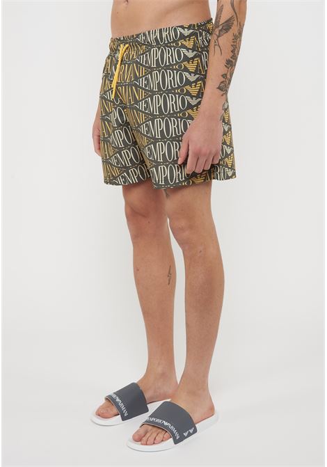 Costume shorts Macro logo all over Olive Emporio Armani | EM000583 AF20442F7049