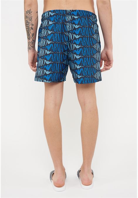 Costume shorts Macro logo all over Blue Emporio Armani | EM000583 AF20442FB335