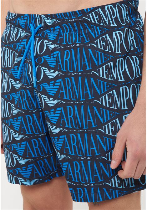 Costume shorts Macro logo all over Blue Emporio Armani | EM000583 AF20442FB335