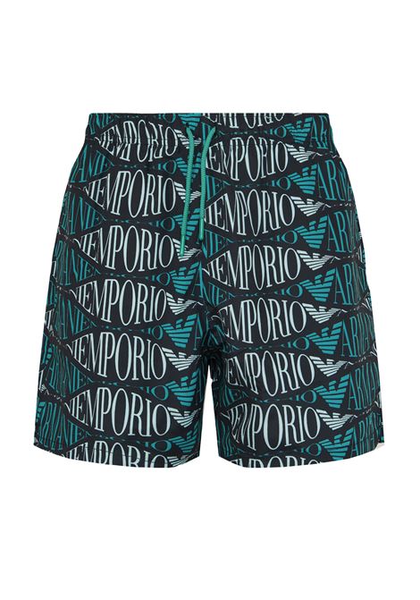 Costume shorts Macro logo all over Black Emporio Armani | EM000583 AF20442FC102