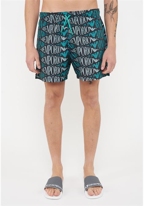 Costume shorts Macro logo all over Black Emporio Armani | EM000583 AF20442FC102
