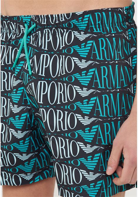Costume shorts Macro logo all over Black Emporio Armani | EM000583 AF20442FC102