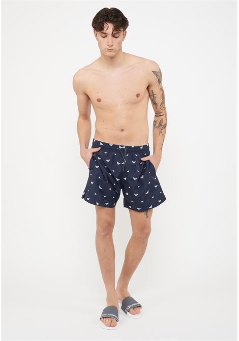 Costume shorts ricamo micro eagle all over Blue Aqua Emporio Armani | EM000583 AF20444FB198
