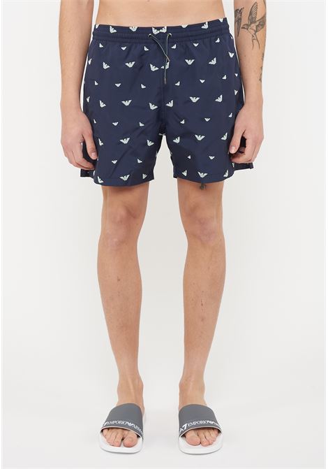 Costume shorts ricamo micro eagle all over Blue Aqua Emporio Armani | EM000583 AF20444FB198