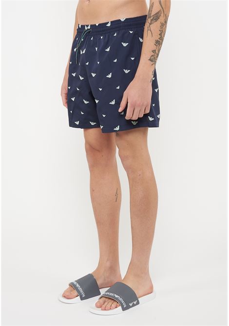 Costume shorts ricamo micro eagle all over Blue Aqua Emporio Armani | EM000583 AF20444FB198