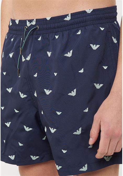 Costume shorts ricamo micro eagle all over Blue Aqua Emporio Armani | EM000583 AF20444FB198