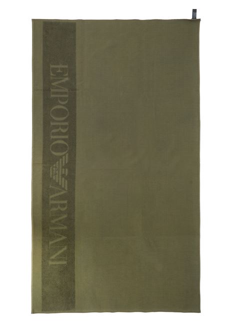 Telo mare trama waffle con logo jacquard Emporio Armani | EX000048 AF22705U7047