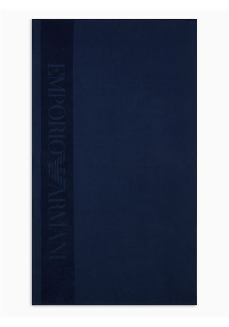 Telo mare trama waffle con logo jacquard Emporio Armani | EX000048 AF22705UB102