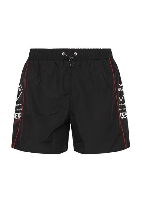 Boxer Uomo da Bagno Con Stampa Black Iceberg | ICE26MBS01BLA