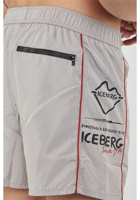 Boxer Uomo da Bagno Con Stampa Smoke Iceberg | ICE26MBS01SMOKE