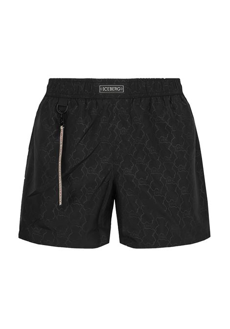 Boxer Uomo da Bagno Con Stampa All Over Dino Black Iceberg | ICE26MBS03BLA