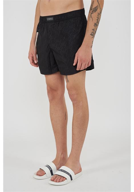 Boxer Uomo da Bagno Con Stampa All Over Dino Black Iceberg | ICE26MBS03BLA