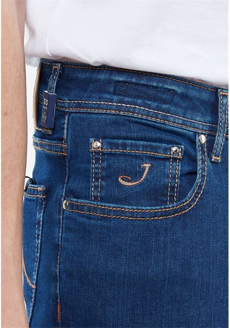 Jeans 5 tasche Bard regular-slim in denim super stretch blu scuro lavaggio rinse Jacob Cohen | BARD S3623 R2100D