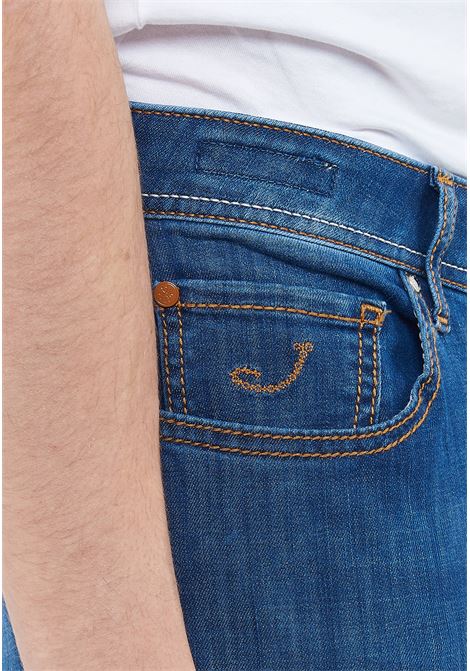 Jeans 5 tasche Bard regular-slim in denim super stretch blu medio lavaggio vintage Jacob Cohen | BARD S4153 V1200D