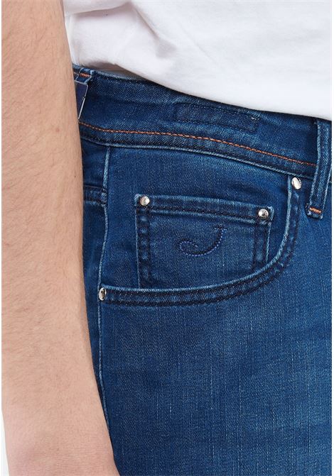 Jeans 5 tasche Nick slim in denim comfort blu scuro lavaggio vintage Jacob Cohen | NICK S4255 V1100D