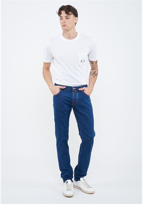 Jeans 5 tasche Nick slim in denim super stretch blu scuro lavaggio rinse Jacob Cohen | NICK SLIM S3623 R2100D