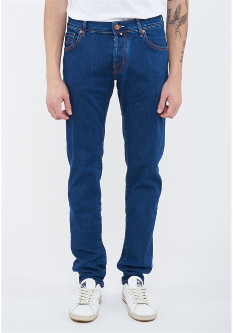 Jeans 5 tasche Nick slim in denim super stretch blu scuro lavaggio rinse Jacob Cohen | NICK SLIM S3623 R2100D