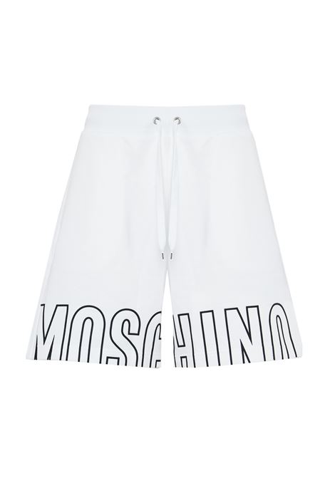 Bermuda Uomo In Felpa Con Maxi Logo Bianco Moschino | V1A6811 44180001