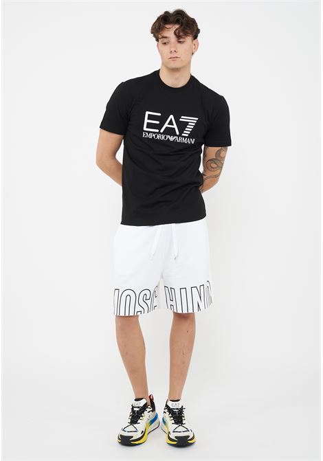 Bermuda Uomo In Felpa Con Maxi Logo Bianco Moschino | V1A6811 44180001