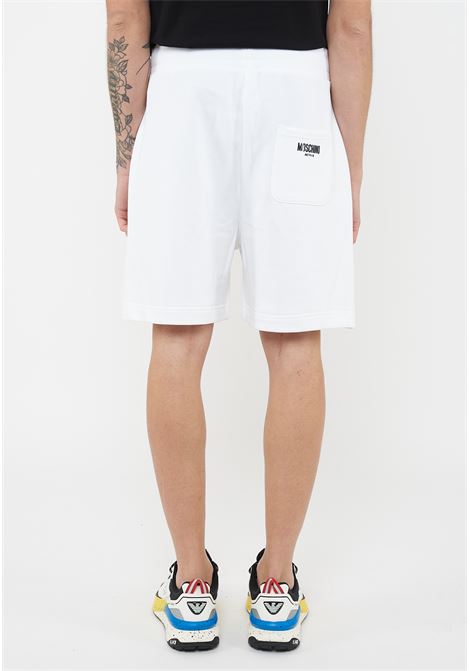 Bermuda Uomo In Felpa Con Maxi Logo Bianco Moschino | V1A6811 44180001