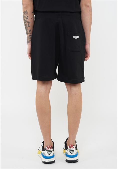 Bermuda Uomo In Felpa Con Maxi Logo Black Moschino | V1A6811 44180555