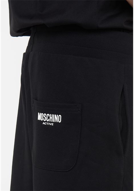 Bermuda Uomo In Felpa Con Maxi Logo Black Moschino | V1A6811 44180555