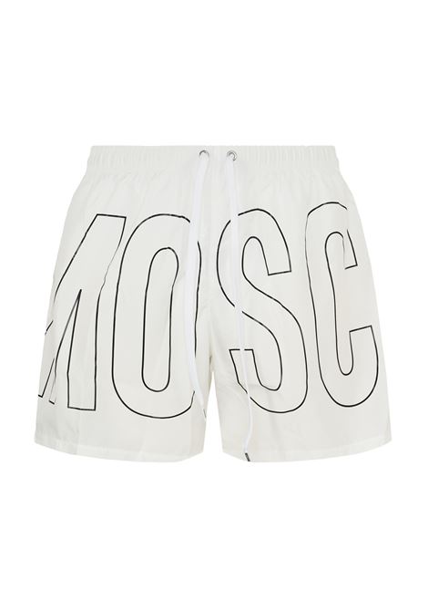 Boxer Mare Rubber Logo Bianco Moschino | V3A4203 93011001