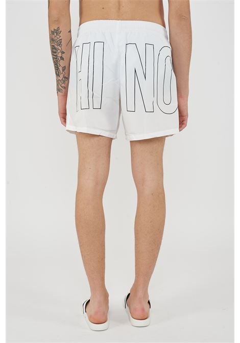 Boxer Mare Rubber Logo Bianco Moschino | V3A4203 93011001