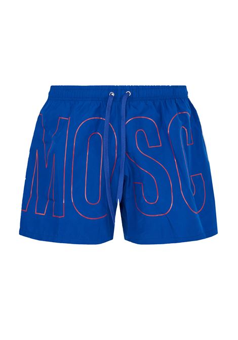 Boxer Mare Rubber Logo Azzurro Moschino | V3A4203 93011296