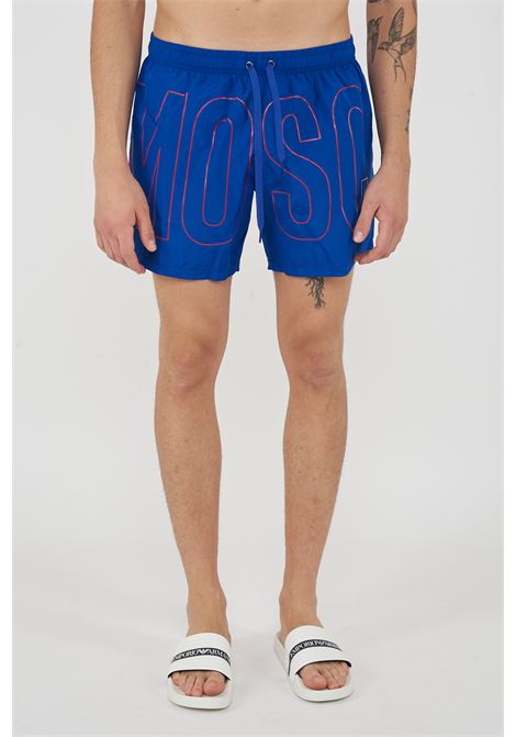 Boxer Mare Rubber Logo Azzurro Moschino | V3A4203 93011296