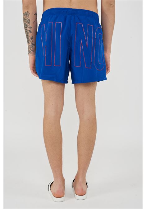 Boxer Mare Rubber Logo Azzurro Moschino | V3A4203 93011296