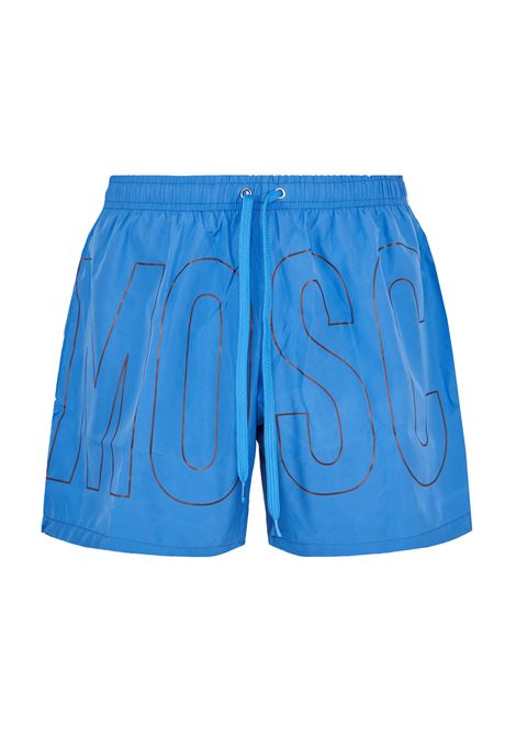 Boxer Mare Rubber Logo Azzurro Moschino | V3A4203 93011303