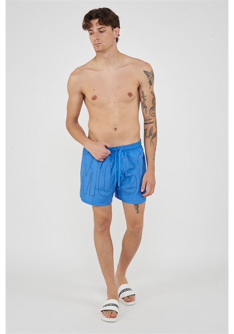 Boxer Mare Rubber Logo Azzurro Moschino | V3A4203 93011303