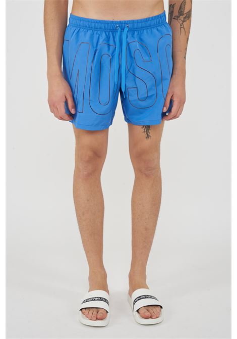 Boxer Mare Rubber Logo Azzurro Moschino | V3A4203 93011303