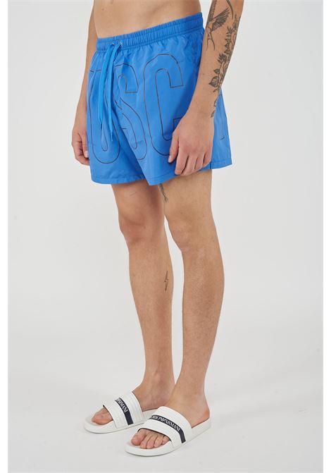 Boxer Mare Rubber Logo Azzurro Moschino | V3A4203 93011303