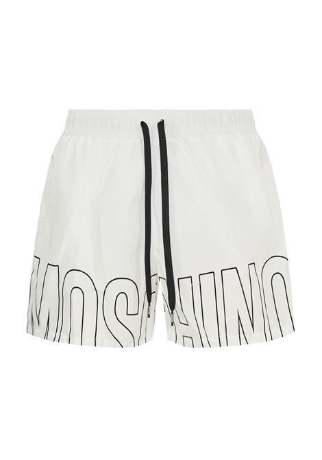 Boxer Mare Rubber Logo Bianco Moschino | V3A4207 93011001