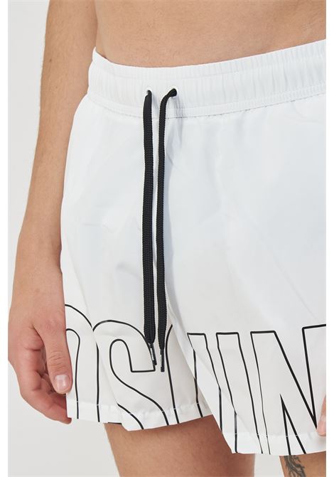 Boxer Mare Rubber Logo Bianco Moschino | V3A4207 93011001