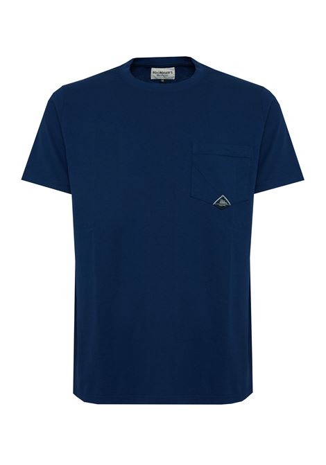 T-shirt Pocket In Jersey Blue Work Roy Roger's | POCKET MANC0382