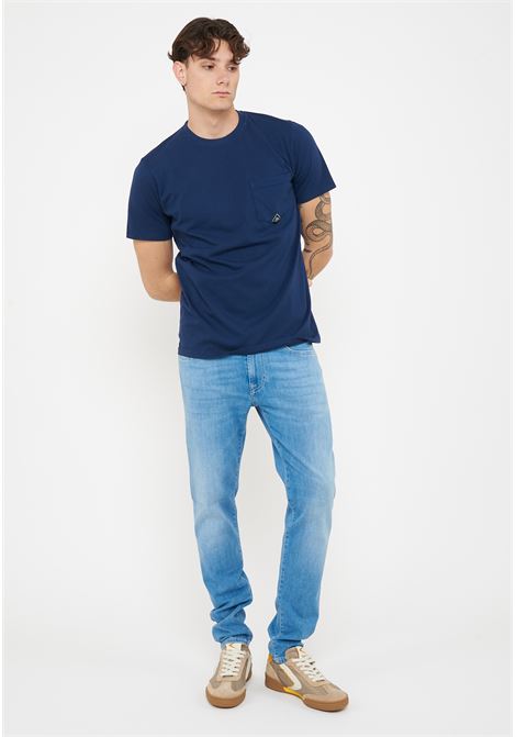 T-shirt Pocket In Jersey Blue Work Roy Roger's | POCKET MANC0382